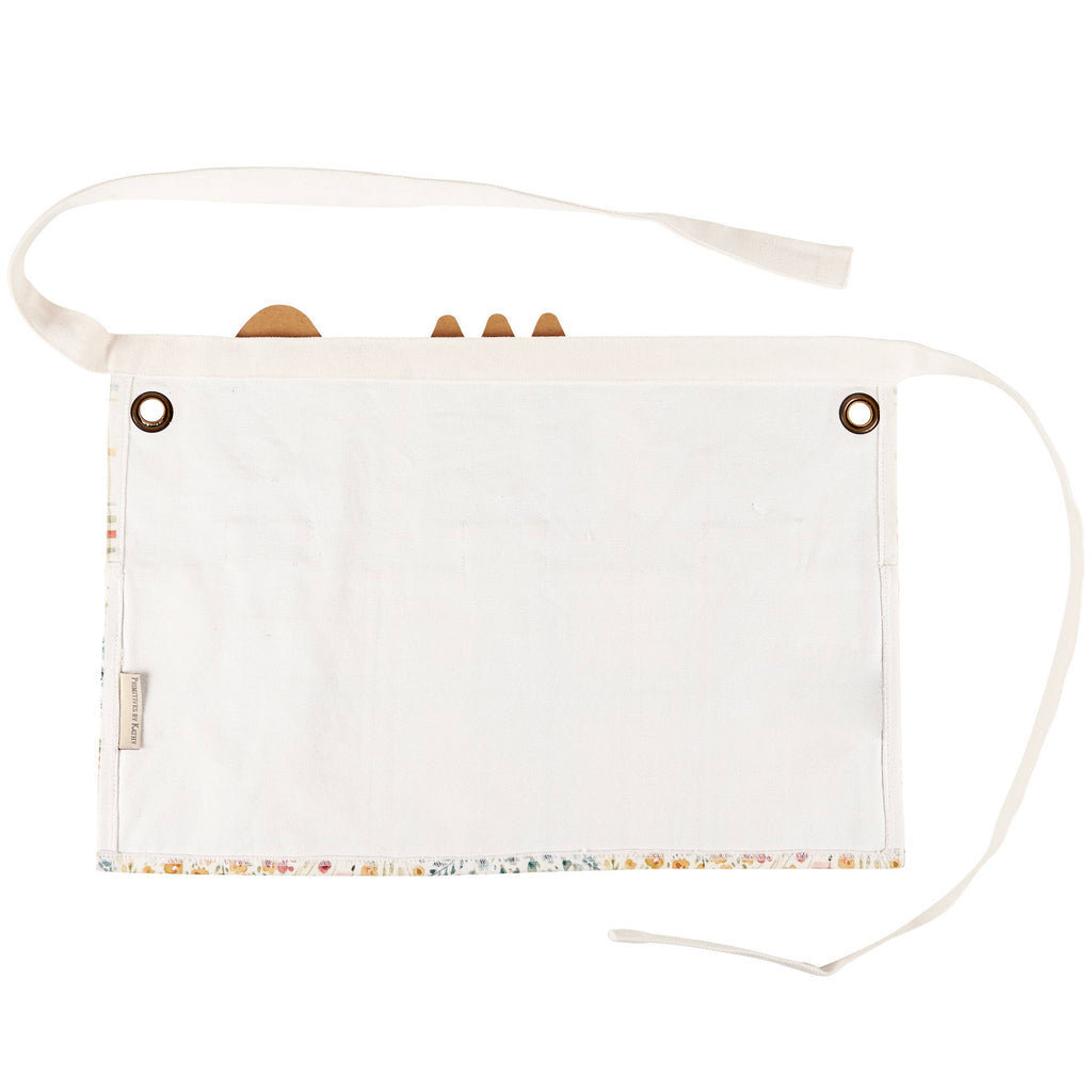 Mixed Florals Canvas Garden Apron – Half Apron with Tool Pockets and Accessory Loops