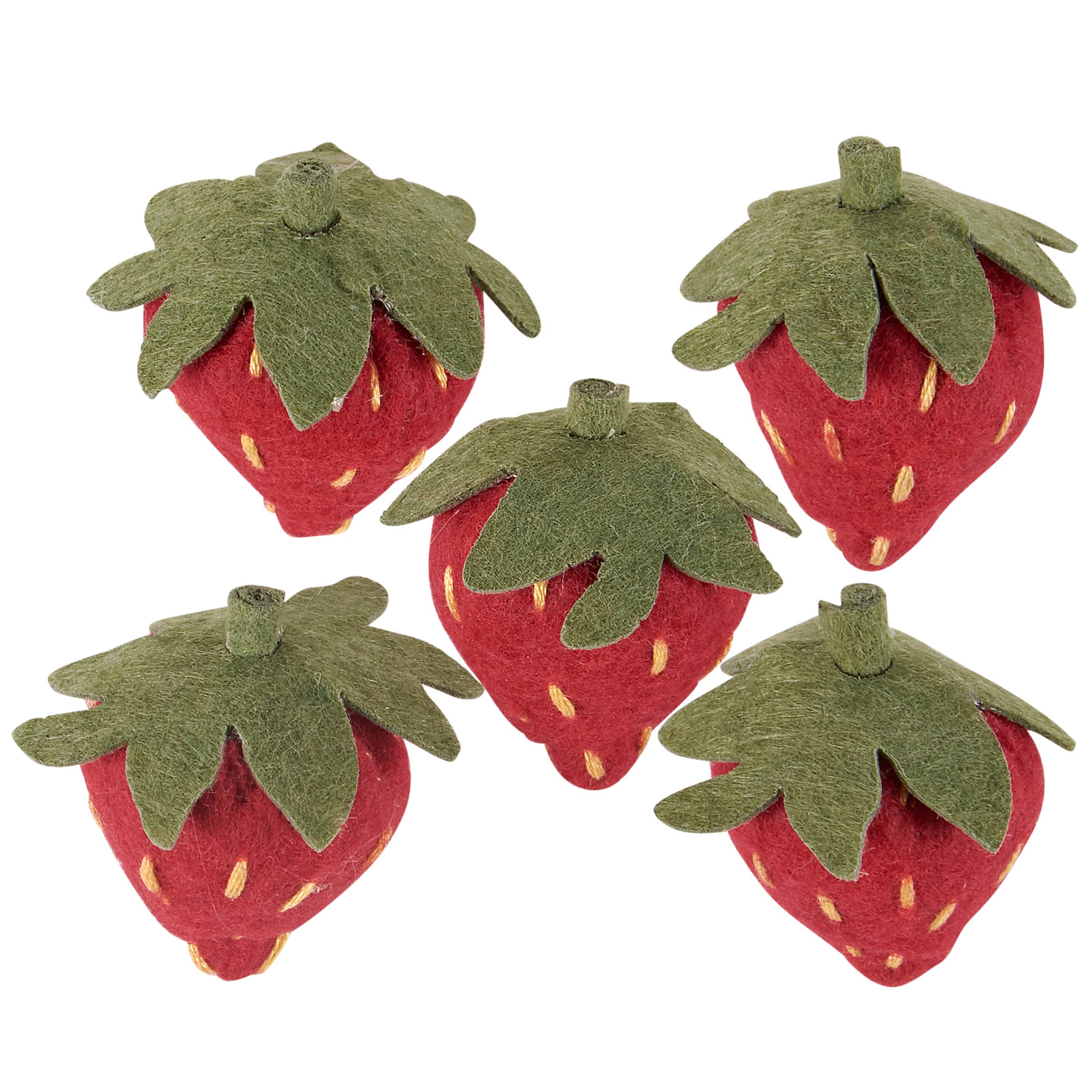 Strawberry Magnet Set – 5-Piece Felt Decorative Magnets for Kitchen or Office