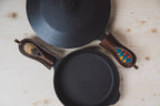 Cast Iron Handle Potholder – Horween Leather and Pendleton Wool Grip for Skillets