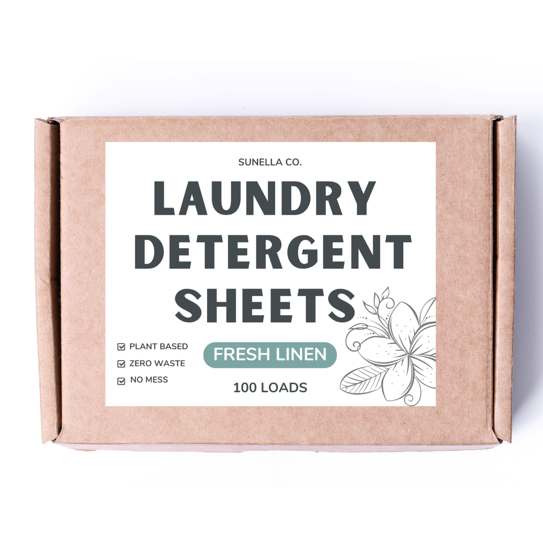 Eco-Friendly Laundry Detergent Sheets – 100 Count Box. Fresh Linen Scent