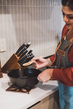 Horween Leather and Pendleton Wool Trivet – 7x7 Heat-Resistant Pot Holder
