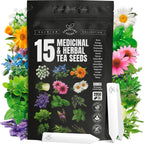 15 Medicinal & Herbal Tea Seeds Variety Pack Home Garden Kit Plant Markers