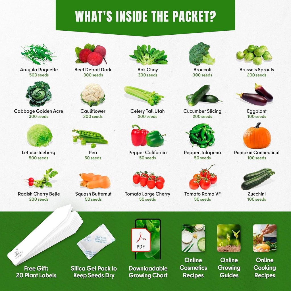 Culinary Classics 20 Vegetable Seeds Variety pack