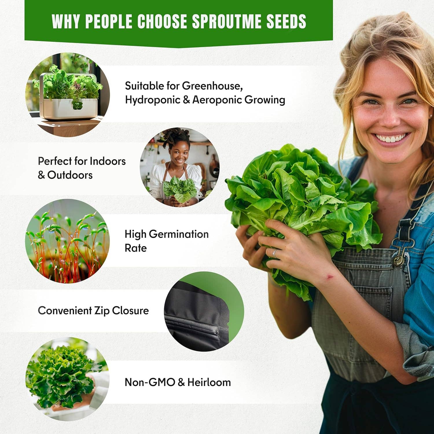 15 Lettuce & Salad Greens Seeds Variety Pack - Lettuce Garden Starter Kit with Plant Labels