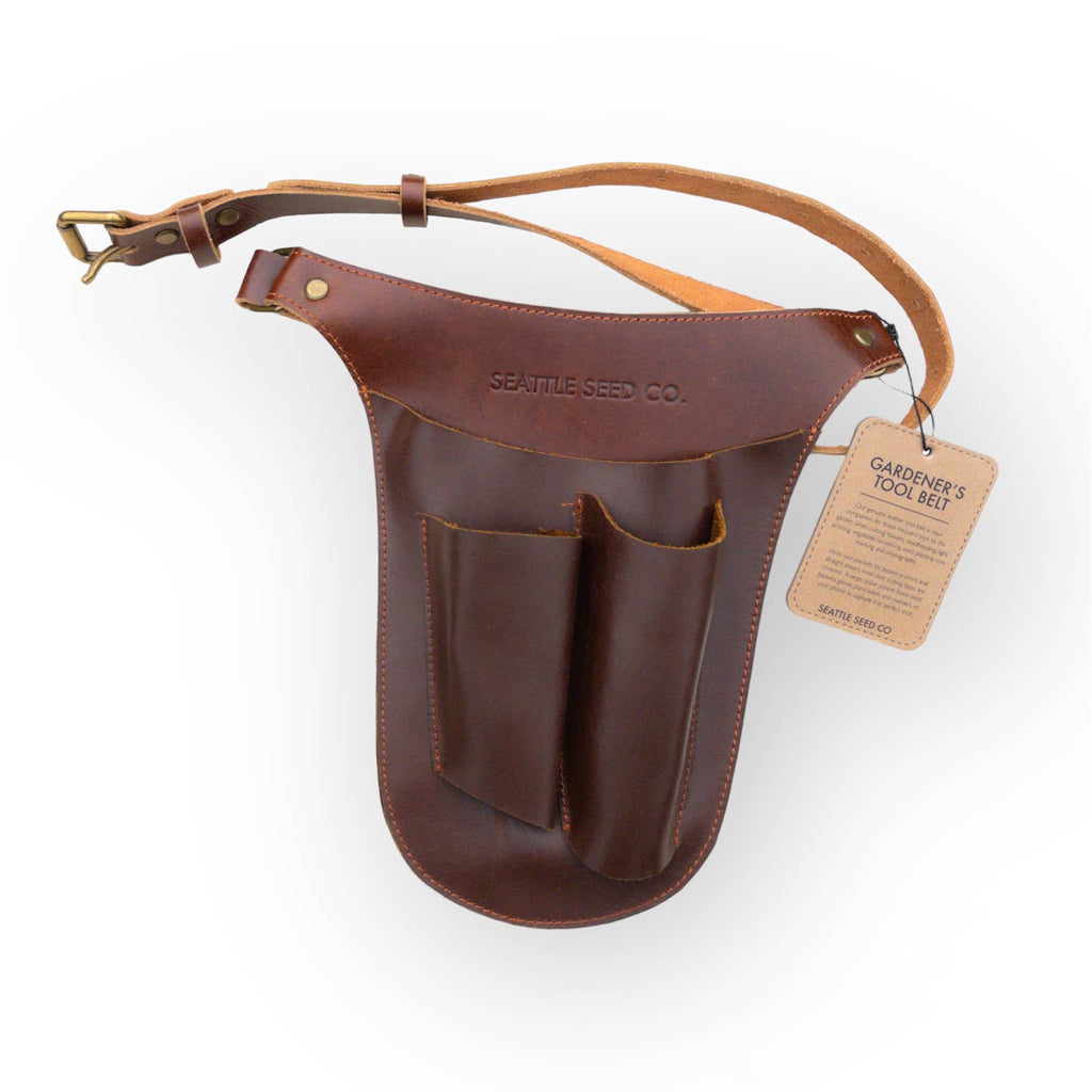 Leather Gardener’s Tool Belt with Adjustable Waist and Multi-Pocket Design
