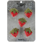 Strawberry Magnet Set – 5-Piece Felt Decorative Magnets for Kitchen or Office