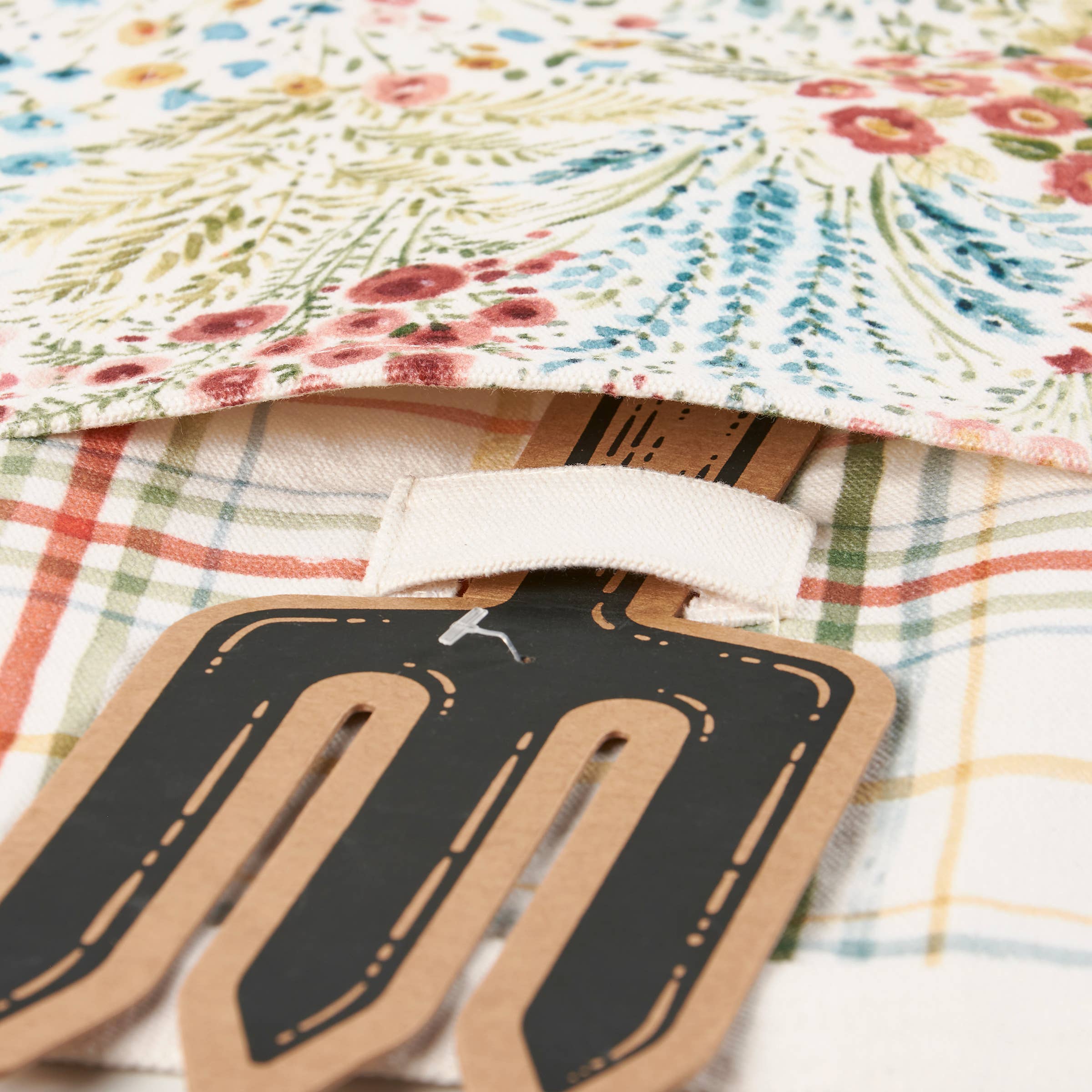 Mixed Florals Canvas Garden Apron – Half Apron with Tool Pockets and Accessory Loops