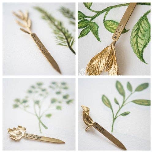 Cast Brass Herb Markers