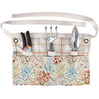 Mixed Florals Canvas Garden Apron – Half Apron with Tool Pockets and Accessory Loops