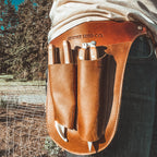 Leather Gardener’s Tool Belt with Adjustable Waist and Multi-Pocket Design